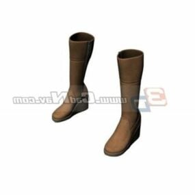 Women Leather Thick Soled Boot 3d model
