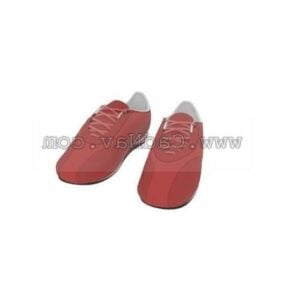 Women Red Casual Deck Shoes 3d model