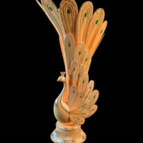 Abstrakt Peafowl Vase 3d-modell