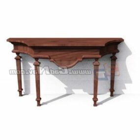 लकड़ी की प्राचीन दीवार कंसोल टेबल 3डी मॉडल