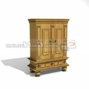 Wood Cabinet Console Table 3d model