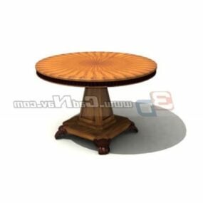 Старий дерев'яний різьблений журнальний столик 3d модель