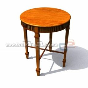 Wooden Antique End Table Furniture 3d model