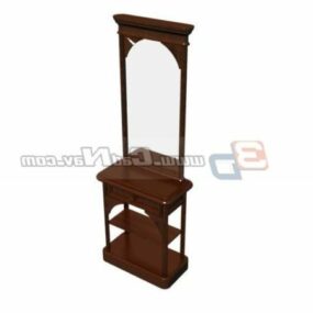 Wood Furniture Dressing Table Mirror 3d model