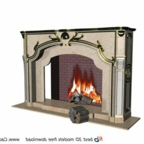 Stone Design Marble Fireplace 3d model
