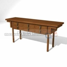 Wood Furniture Console Table 3d model