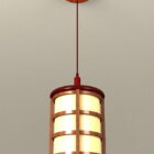 Lámpara colgante asiática de madera