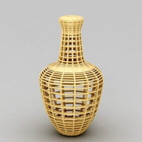 Home Wood Sculpture Vase 3d model