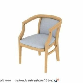 Furniture Wood Accent Arm Chair 3d model