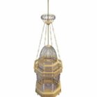 Wood Cage Chandelier