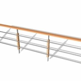 Wood Metal Indoor Railings Design 3d model