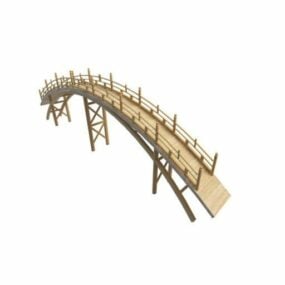 Garden Wooden Arch Bridge 3d model