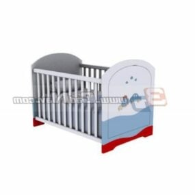 Wood Baby Cot Bed Furniture 3d model