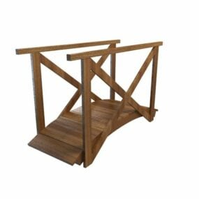 نموذج جسر حديقة الحديقة الخشبي ثلاثي الأبعاد