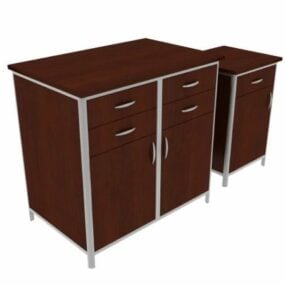 Wood Cabinets Furniture Hospital Ward 3d model