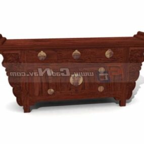 Wooden Carved Classic Console Table 3d model