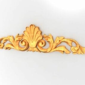 Wood Carving Baroque Style Ornament 3d model