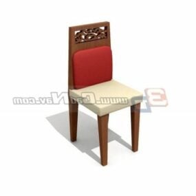 Drewniane rzeźbione krzesło ślubne Model 3D
