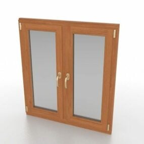 Wooden Casement Windows 3d model