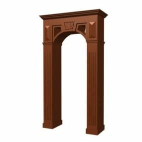 Home Furniture Wood Door Frame 3d model