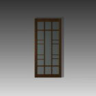 Puerta interior de madera con inserciones de vidrio
