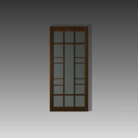 Interior Wooden Door With Glass Inserts 3d model