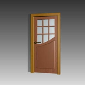 Projekt drewnianego panelu szklanego drzwi Model 3D