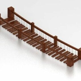 Bahçe Ahşap Asma Köprü 3D modeli