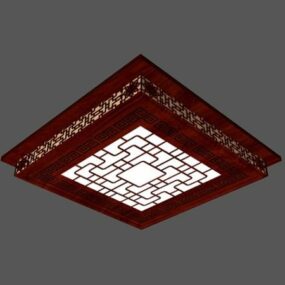 Chinese Antique Wooden Ceiling Lighting 3d model