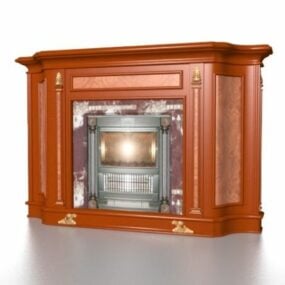Wood Decorative Fireplace 3d model