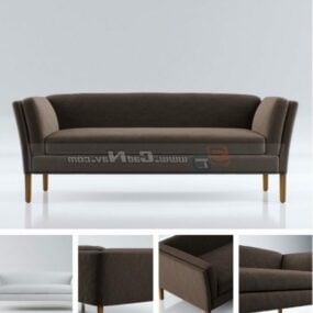 3д модель дивана-кровати на деревянных ножках