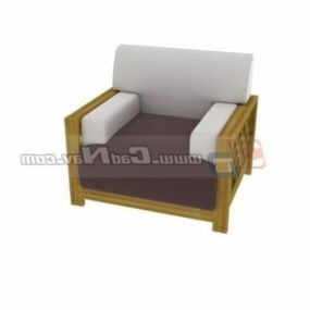 लकड़ी के फ्रेम सोफा कुर्सी फर्नीचर 3डी मॉडल