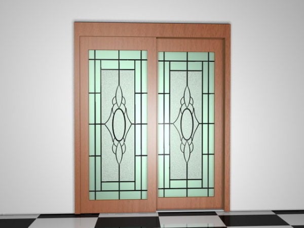 Wood French Style Patio Doors Free 3d Model - .3ds, .Max, .Vray ...