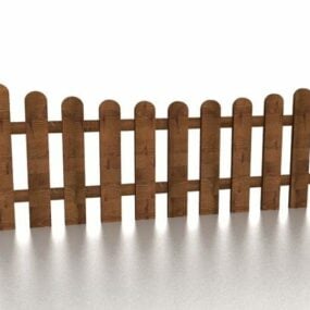 Model 3D drewnianego ogrodzenia ogrodowego