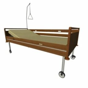Cama de hospital médica de madera modelo 3d