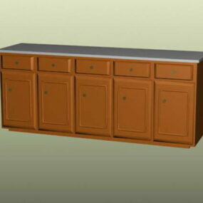 Wooden Kitchen Cabinets 3d model