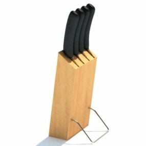 Kitchen Wooden Knife Holder Stand 3d model