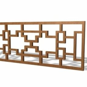Old Wooden Lattice Panel Trellis 3d model