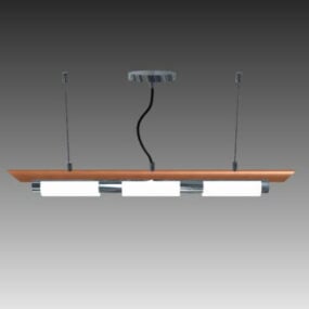 Wooden Linear Pendant Light 3d model