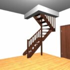 Wooden Loft Stairs Design