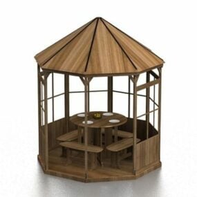 Pavillon en bois modèle 3D