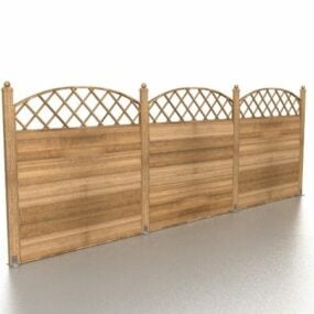 Wooden Privacy Fence 3d model