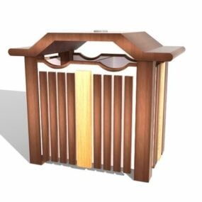 3D-модель зовнішньої дерев'яної корзини