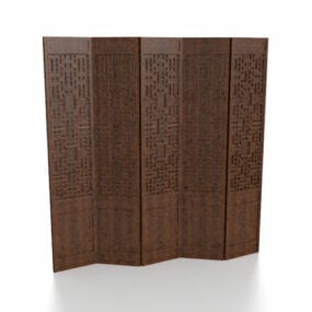 Wooden Style Room Divider Panels 3d model