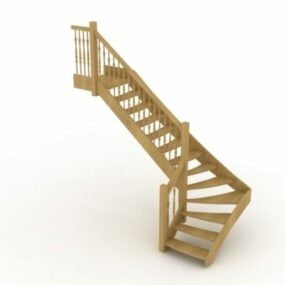 Old House Wood Staircase 3d model