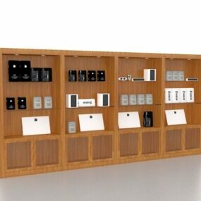Wooden Store Fixtures Display Rack 3d model
