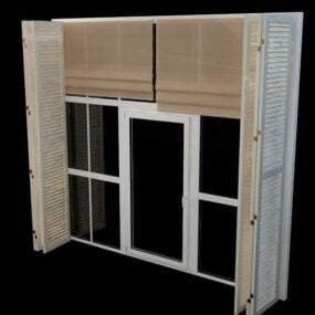 Home Wood Window Folding Shutter 3d model