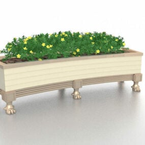 Outdoor Flower Plant Bed Box 3d model
