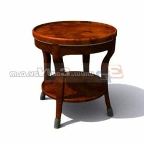 Wood Antique 2 Tier End Table 3d model