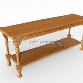 Mesa auxiliar de madera antigua para el hogar modelo 3d